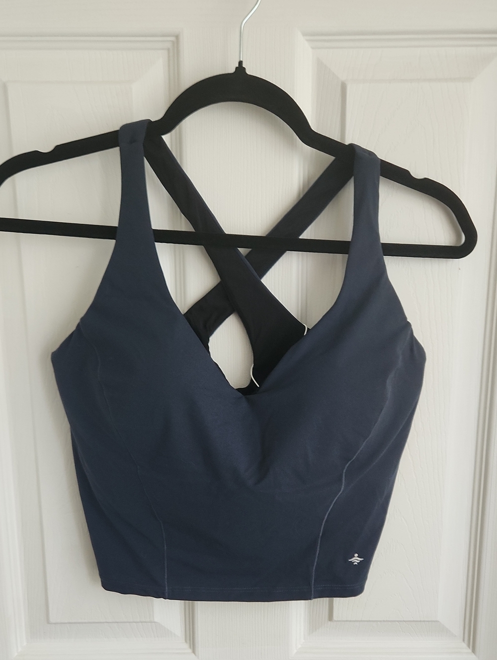 HALARA Navy Cross-Back Longline Sports Bra